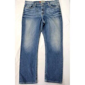BKE Women's Blue Denim Jeans DREW Boot Cut Stretch Size 34x31  34-36" Waist